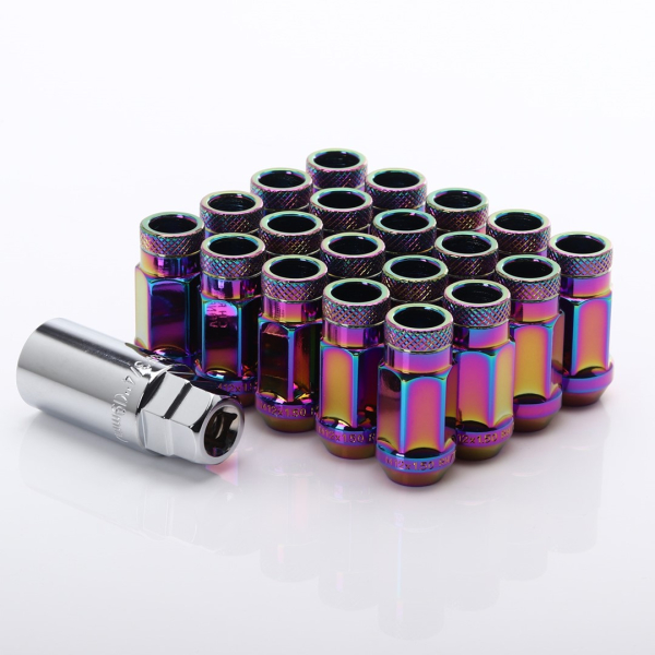 Japan Racing Forged Steel Radmuttern JN1–Neochrome (20er Set inkl. Schlüssel)