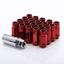 Japan Racing Forged Steel Radmuttern JN1–Red (20er Set inkl. Schlüssel)